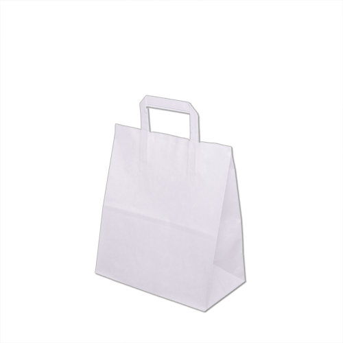 bela papirnata vrečka ravni ročaj 3